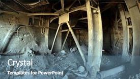  Presentation with decay - Slide deck having atomic structure - industrial decay kiev background and a ocean colored foreground