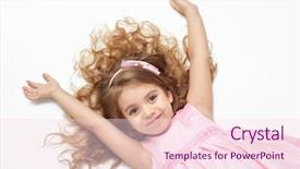  Presentation with long hair - PPT theme having atop - girl child with long hair background and a pink colored foreground