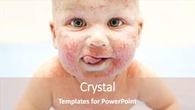  Presentation with dermatitis - Slide set consisting of atop - little baby with dermatitis background and a coral colored foreground