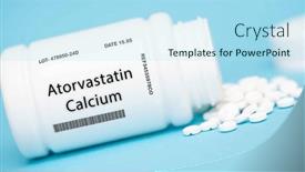  Presentation with calcium - PPT theme consisting of atorvastatin-calcium-a-medication-used background and a arctic colored foreground