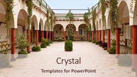  Presentation with plants tissue culture - Slide deck with atrium - beautiful patio in morocco background and a  colored foreground