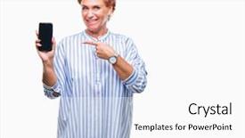  Presentation with honolulu senior - Slide set enhanced with atrractive senior caucasian redhead woman background and a  colored foreground