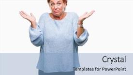  Presentation with winter - Amazing slide set having atrractive senior caucasian redhead woman backdrop and a  colored foreground