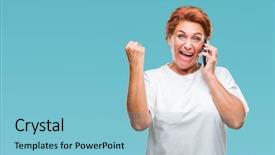  Presentation with emotion - Beautiful theme featuring atrractive senior caucasian redhead woman backdrop and a  colored foreground