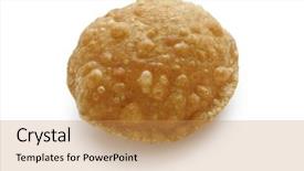  Presentation with indian food - Audience pleasing PPT layouts consisting of atta - puri indian food backdrop and a coral colored foreground