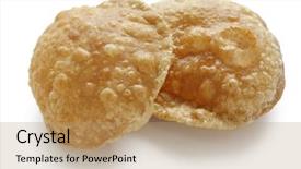  Presentation with indian food - Slide deck featuring atta - puri indian food background and a coral colored foreground