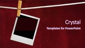  Presentation with old clothes - Presentation theme featuring attach to rope clothes peg background and a wine colored foreground