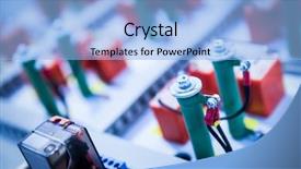  Presentation with wires - Amazing PPT theme having attached to log metal engineering backdrop and a light blue colored foreground