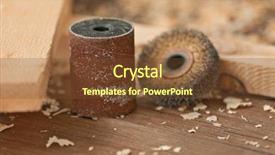  Presentation with electrical - Presentation theme having attachments for electrical grinder background and a tawny brown colored foreground