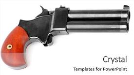  Presentation with self defense - Amazing PPT theme having conceal carry - antique 2 shot 45 cal backdrop and a white colored foreground
