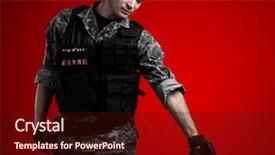  Presentation with red blood cells back ground - Slides enhanced with army strike - young soldier pointing background and a crimson colored foreground