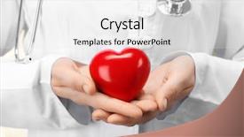  Presentation with heart in hands - Colorful slides enhanced with attack cancer - doctor holding plastic heart backdrop and a white colored foreground