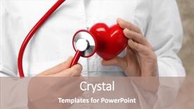  Presentation with stethoscope and red heart health - Presentation enhanced with attack cancer - doctor holding stethoscope and plastic background and a coral colored foreground