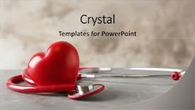  Presentation with heart attack - Audience pleasing PPT layouts consisting of attack cancer - stethoscope and red heart backdrop and a mint green colored foreground