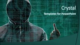  Presentation with anonymous - Presentation theme featuring attack darknet fraud dangerous virus background and a ocean colored foreground