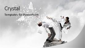  Presentation with battle - Audience pleasing slides consisting of attack related - battle of opponents backdrop and a  colored foreground