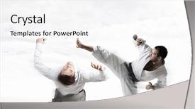  Presentation with battle - Slides enhanced with attack related - battle of opponents background and a  colored foreground