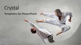  Presentation with battle prince - PPT theme enhanced with attack related - battle of opponents background and a  colored foreground