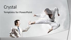  Presentation with battle - PPT layouts having attack related - battle of opponents background and a light gray colored foreground