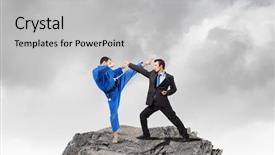  Presentation with battle - Theme having attack related - battle of two opponents background and a  colored foreground