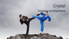 Presentation with battle - Slides with attack related - battle of two opponents background and a  colored foreground