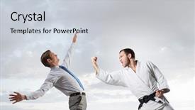  Presentation with battle 1066 - Slides consisting of attack related - battle of two opponents background and a  colored foreground