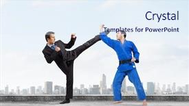  Presentation with battle - PPT layouts having attack related - battle of two opponents background and a  colored foreground