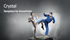  Presentation with battle - Theme with attack related - battle of two opponents background and a  colored foreground