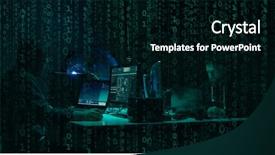  Presentation with cyber attack - Amazing presentation theme having attack system breaking and malware backdrop and a black colored foreground