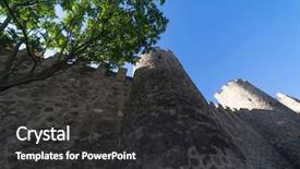  Presentation with middle ages - Colorful presentation design enhanced with attacks during the middle ages backdrop and a dark gray colored foreground