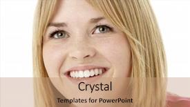  Presentation with smiling little girl - Colorful presentation theme enhanced with attactive - studio portrait of smiling teenage backdrop and a  colored foreground