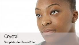  Presentation with teenage girl - Presentation enhanced with attactive - studio portrait of smiling teenage background and a  colored foreground