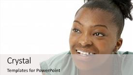  Presentation with teenage girl - Presentation having attactive - studio portrait of smiling teenage background and a  colored foreground