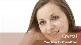  Presentation with teenage girl - Presentation design having attactive - studio portrait of smiling teenage background and a  colored foreground