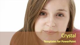  Presentation with smiling little girl - Presentation design having attactive - studio portrait of smiling teenage background and a  colored foreground