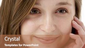  Presentation with smiling little girl - Cool new presentation design with attactive - studio portrait of smiling teenage backdrop and a  colored foreground