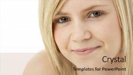  Presentation with teenage girl - Slide set having attactive - studio portrait of surprised teenage background and a  colored foreground