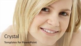  Presentation with girl teens - Presentation theme featuring attactive - studio portrait of surprised teenage background and a  colored foreground