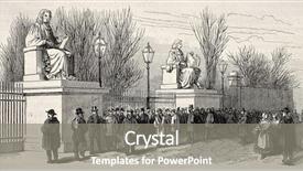  Presentation with distribution - Audience pleasing theme consisting of attend french parliament session backdrop and a gray colored foreground