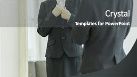  Presentation with business women - PPT theme consisting of attendance - business women who make dressing background and a dark gray colored foreground