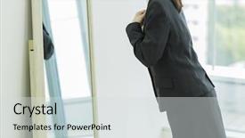  Presentation with business women - Colorful theme enhanced with attendance - business women who make dressing backdrop and a light gray colored foreground