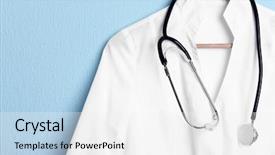  Presentation with blue - Slide deck with attendance - doctor coat with stethoscope background and a white colored foreground