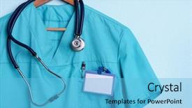  Presentation with blue - Presentation theme having attendance - doctor shirt with stethoscope background and a light blue colored foreground