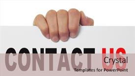  Presentation with signboard - Audience pleasing PPT theme consisting of attendance - man hand holding a signboard backdrop and a coral colored foreground