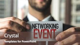  Presentation with networking - Colorful slides enhanced with attendance - networking event backdrop and a tawny brown colored foreground