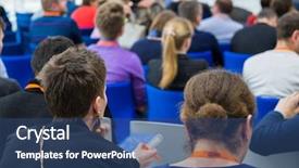  Presentation with congress - Audience pleasing theme consisting of attendance - people attend business conference backdrop and a ocean colored foreground