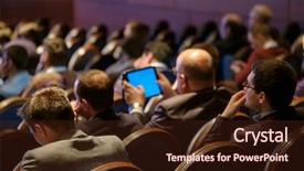  Presentation with congress - Theme with attendance - people attend business conference background and a wine colored foreground