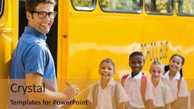  Presentation with teacher attendance - Audience pleasing theme consisting of attendance - portrait of teacher updating check backdrop and a gold colored foreground
