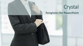  Presentation with hunting - PPT layouts featuring attendance - women in job hunting background and a sky blue colored foreground