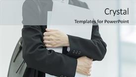  Presentation with hunting - Slide set enhanced with attendance - women in job hunting background and a light gray colored foreground